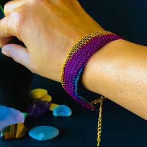 8” City Lights Reversible Handmade Bangle Cuff